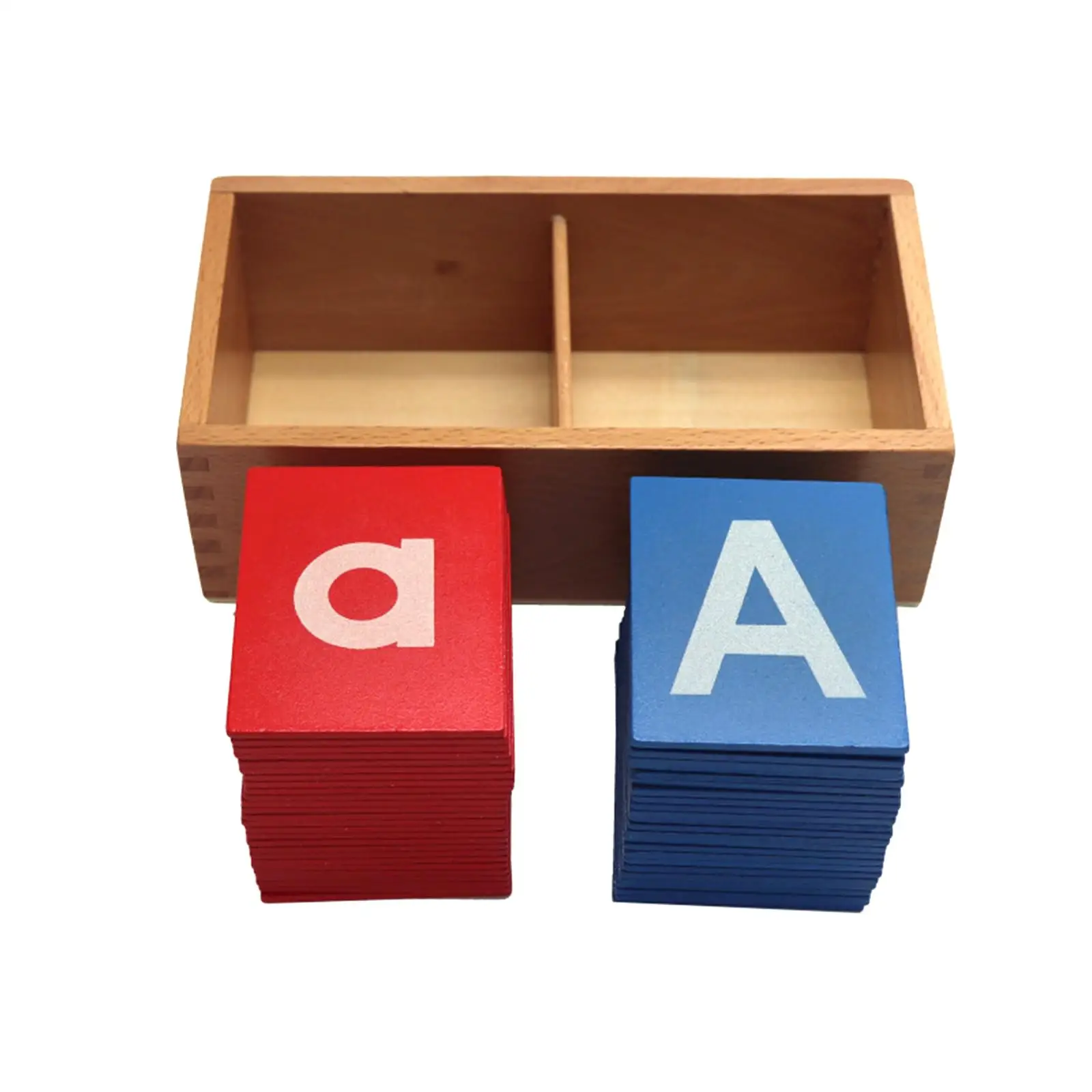 Alphabet Abc Flash Cards Wooden Recognition Preschool Sandpaper English Letters