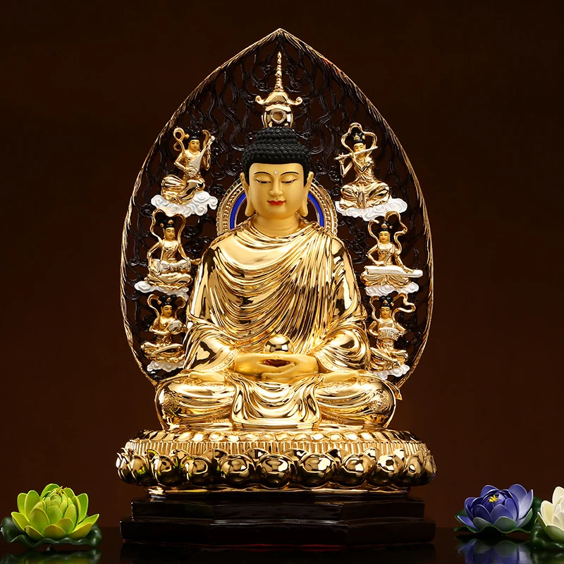 Europe America Asia 57CM large COPPER gold plating Shakyamuni buddha HOME Shrine Prosperity FENG SHUI statue