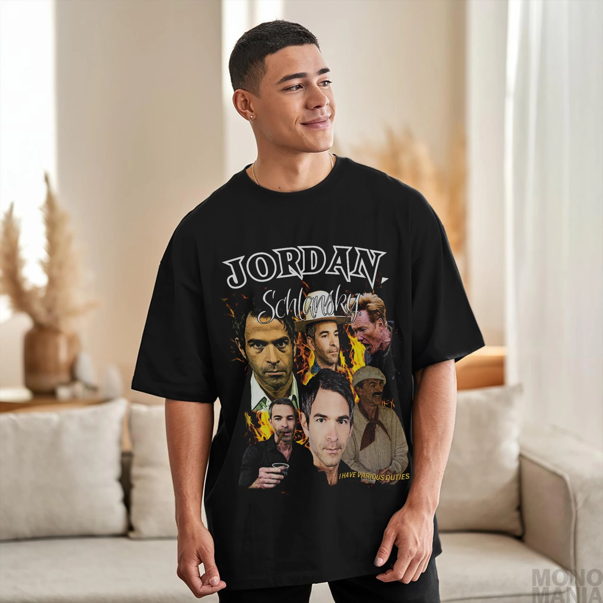 Camiseta Jordan Schlansky con interesantes estampados, camiseta de calle Unisplendour de algodón puro