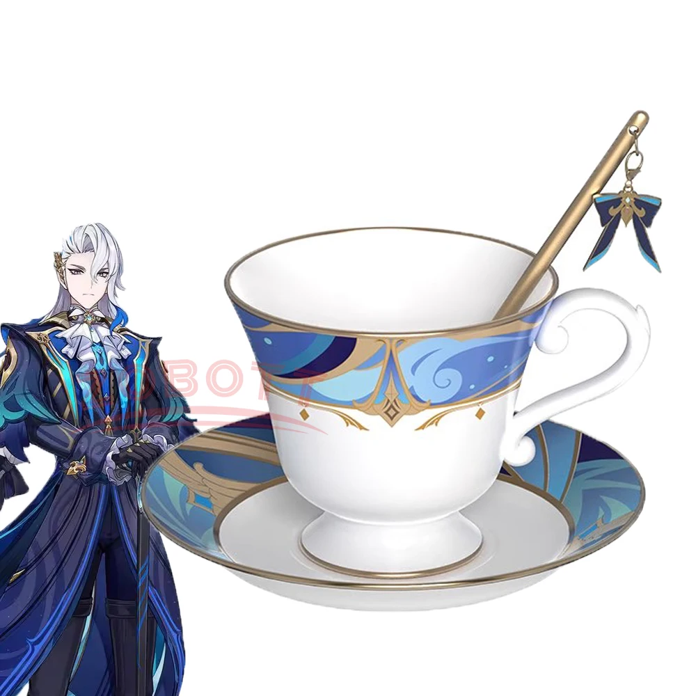 

Genshin Impact Neuvillette Topics Impressions Tea Set Ceramic Coffee Mug Milk Cup Anime Cosplay Halloween Accessories Xmas Gift