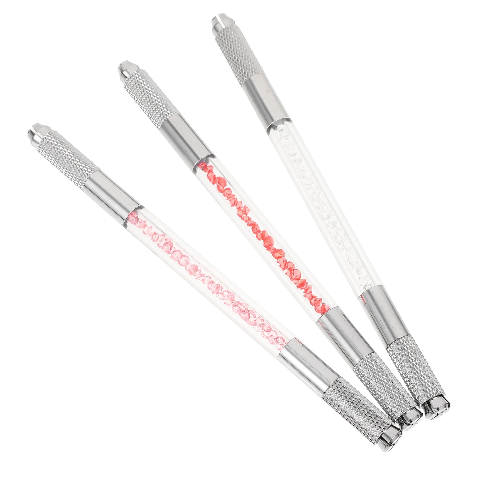 

3Pcs Crystal Eyebrow Pens Double-Headed Embroidered Manual Makeup Tools Eyebrow Embroidery Hand Tools Aluminum Alloy Anti-Rust