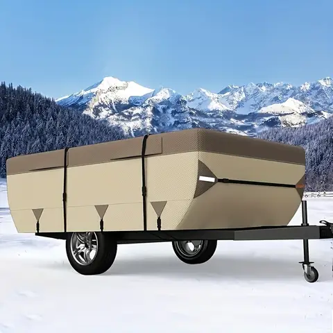 Pop Up Camper Cover Folding Tent Trailer 7 Layer Top, 3 Layer Side, Windproof, Sun Resistant 10 best sales pop up camper - №4