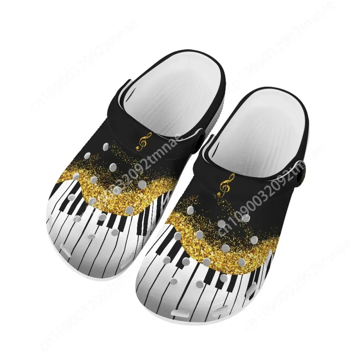 Fashion Piano Musical Note Printing EVA Men's Casual Sandals Hole Shoes Clogs Women‘s Home Garden Custom Beach Flat Slippers