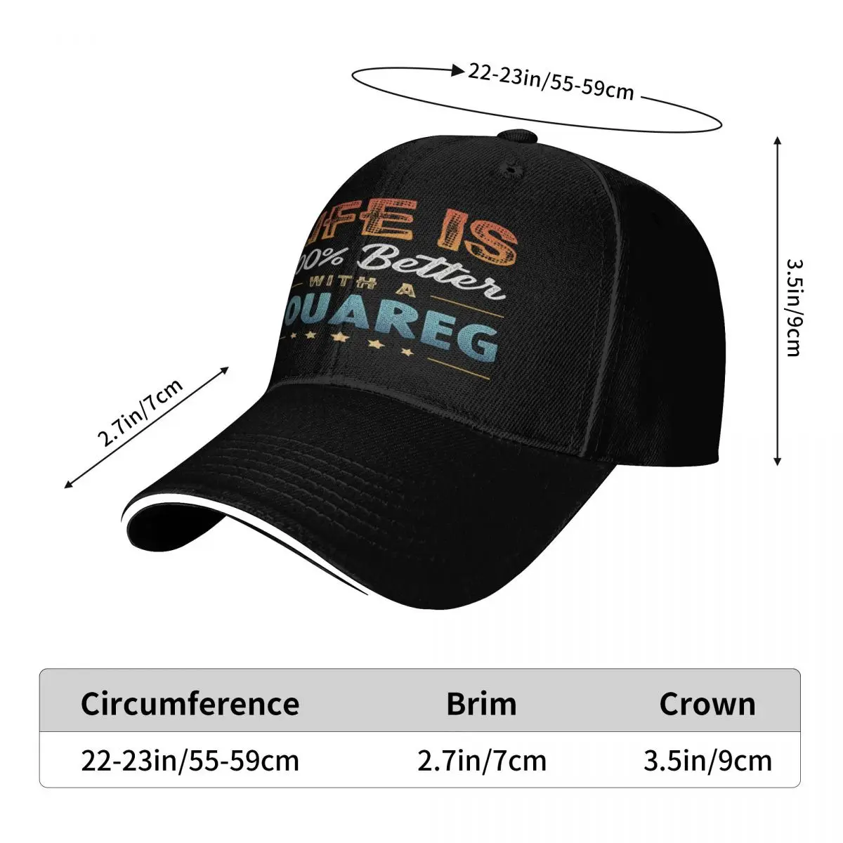 Life Is 100 With A Touareg Cap Mens Hat Baseball Cap Cap Man Summer Man Hat Baseball Cap