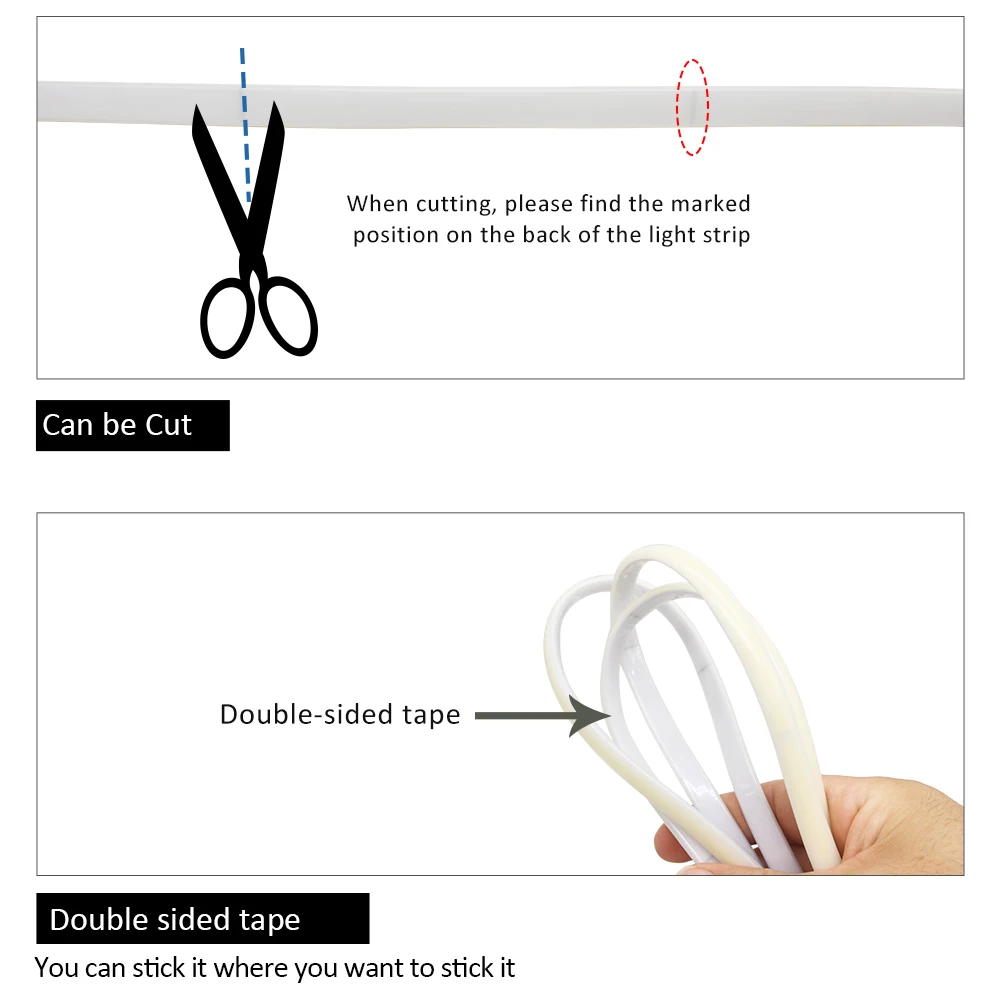 AC220V COB LED-Streifenlicht IP67 Wasserdichtes Flexibles Band 2-Pin-Kabel/EU-Stecker Lichtband 3000K/4000K/6000K Außen-Linearbeleuchtung – Detail 8