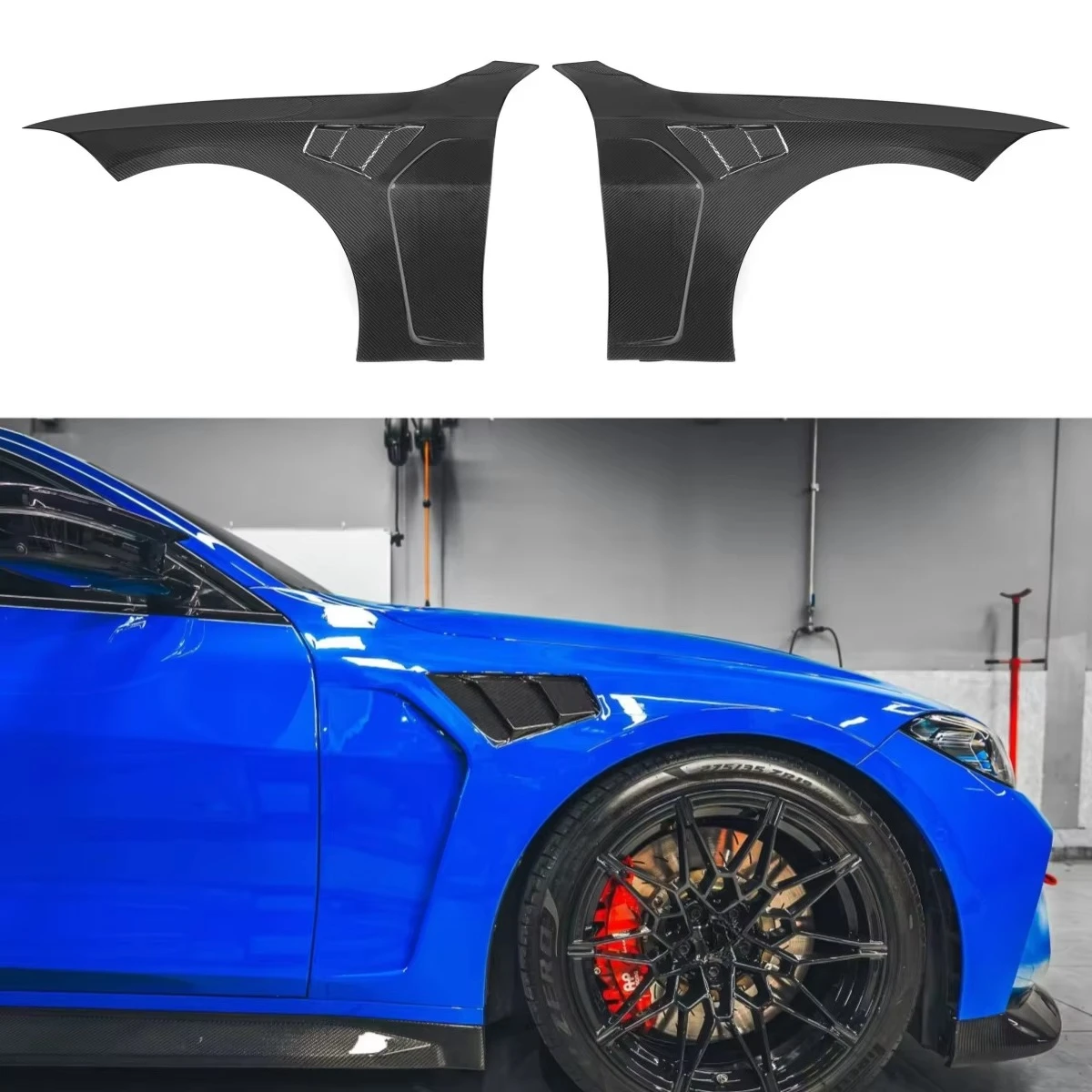 

Replacement Style 100% Dry Carbon Fiber Fender Front Parts Side Trims for BMW M4 G82 2020+ Fenders Replacement Car Accessories
