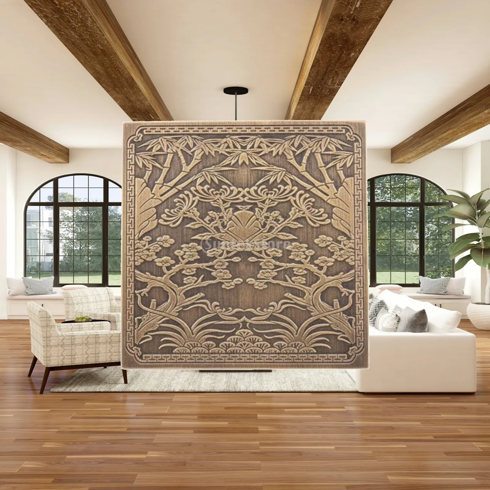 Chinese Design Solid Brass Plate Industrial Furniture Applique Antique Bronze Decorative Inlay for Door Cabinet Wall Decor