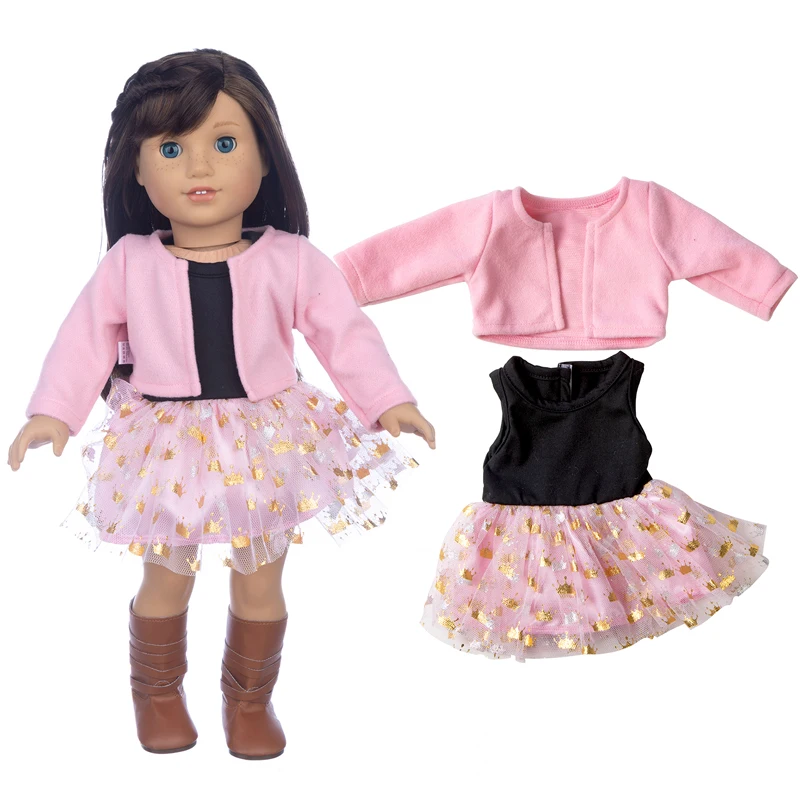 18 Inch American Og Girls Doll Clothes Coat Shirt Lace Skirt 43cm Baby Dolls Dress ChildrenToys Wear