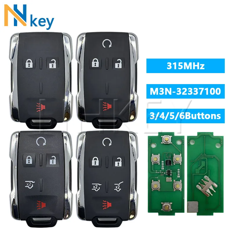 NHKEY For Chevrolet Colorado Silverado Suburban GMC Canyon Sierra Yukon 315MHZ M3N32337100 3/4/5/6 Buttons Remote Control Key