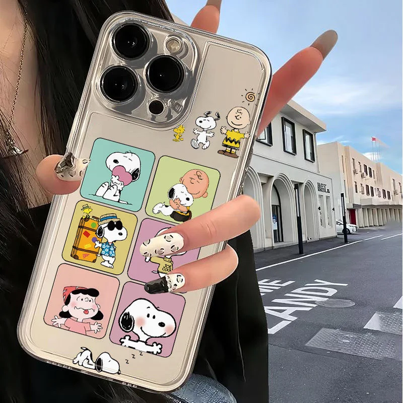 Etui na telefon Xiaomi POCO X7 Pro X6 X5 M3 X3 NFC X4 GT M4 F5 Mi 11 Lite 5G NE 11T Śliczne, przezroczyste etui z TPU z motywem kreskówkowym Snoopy