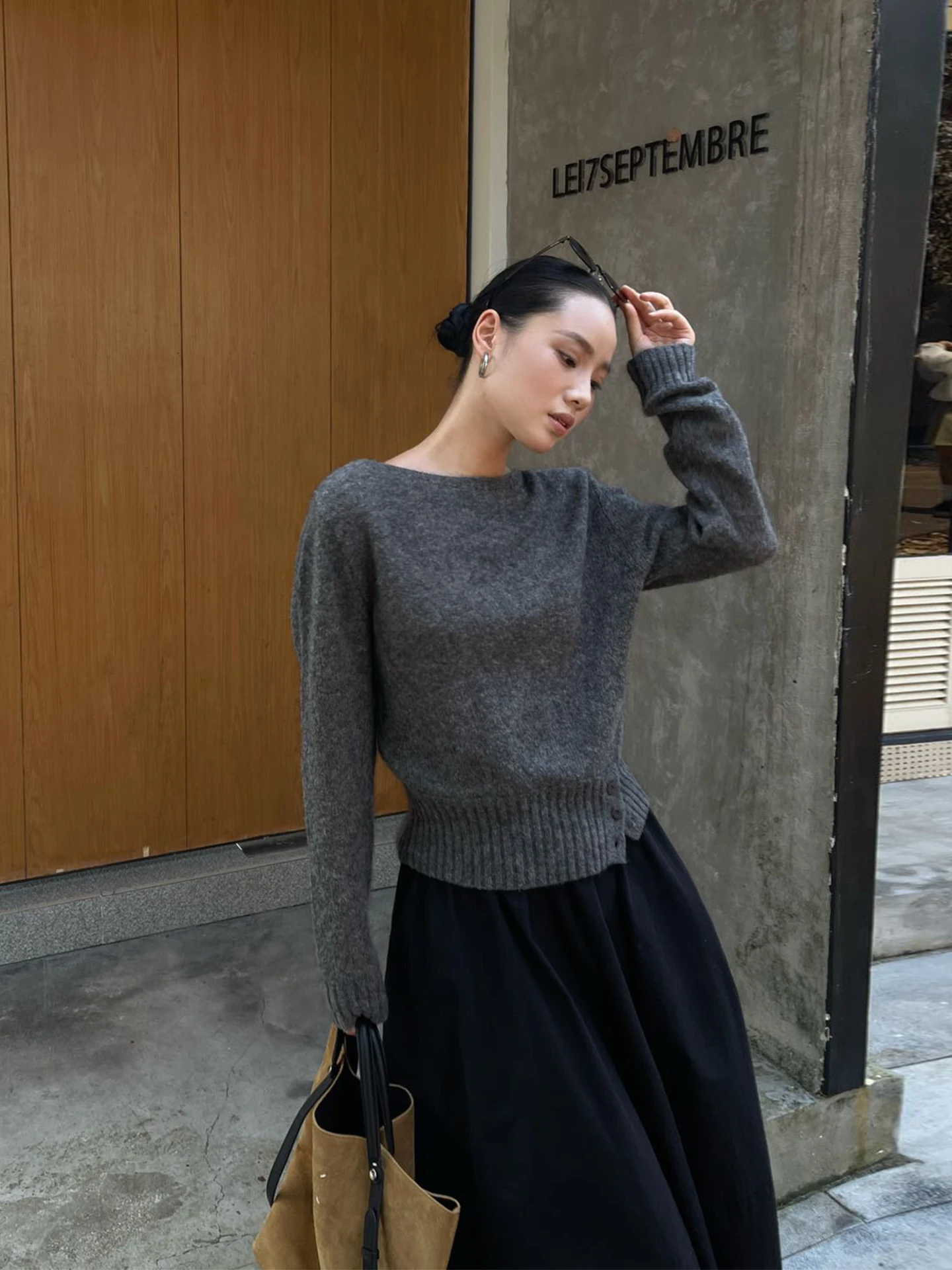 

Faionable Knitted Woolen Sweater ort Casual ey Top Loose Versatile Autumn Wear by PURIYH mat Original Design