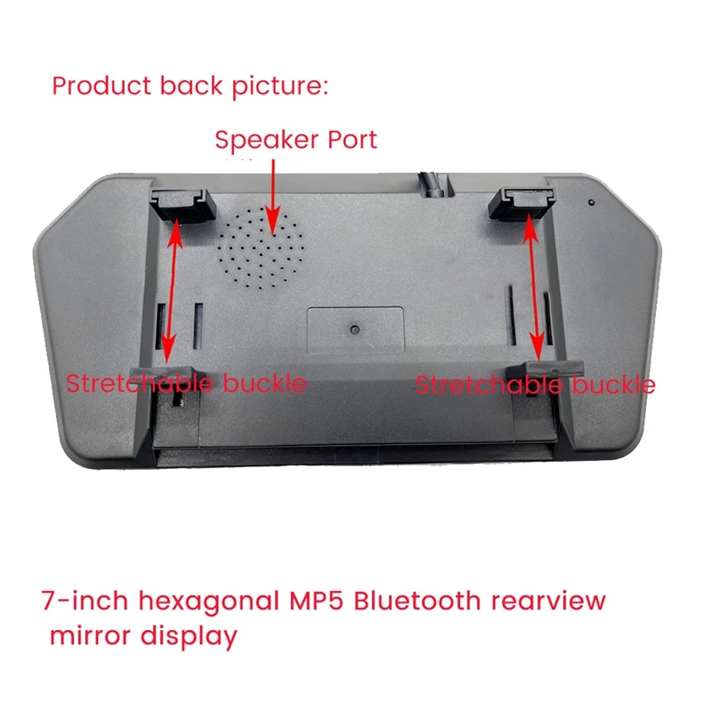 Mp5 Rearview Mirror Display Reversing Monitoring Display Car Rearview Mirror Monitor Black