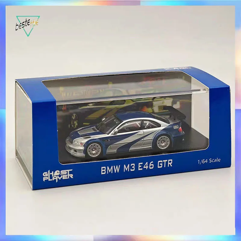 

Ghost Player 1/64 M3 GTR E46 Модель автомобиля Имитация модели из сплава Автомобиль Украшение комнаты Коллекционный подарок на день рождения