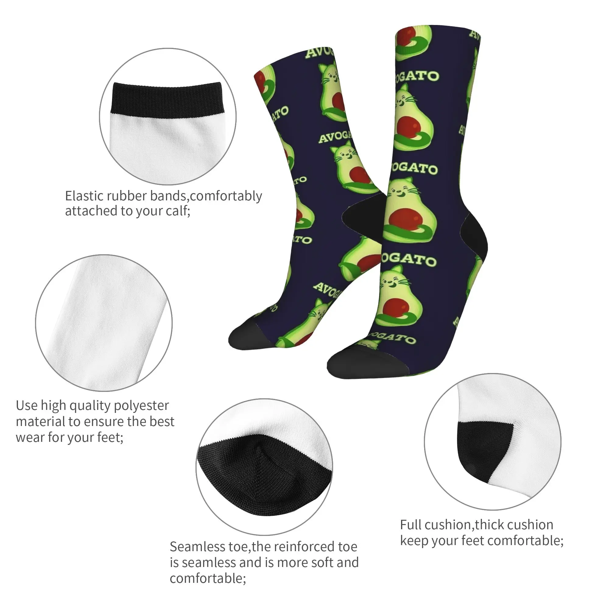 Abacate keto kitty cat ganha em você meias personalizadas meias anti homens meias macias respiráveis inverno moda correndo meias esportivas