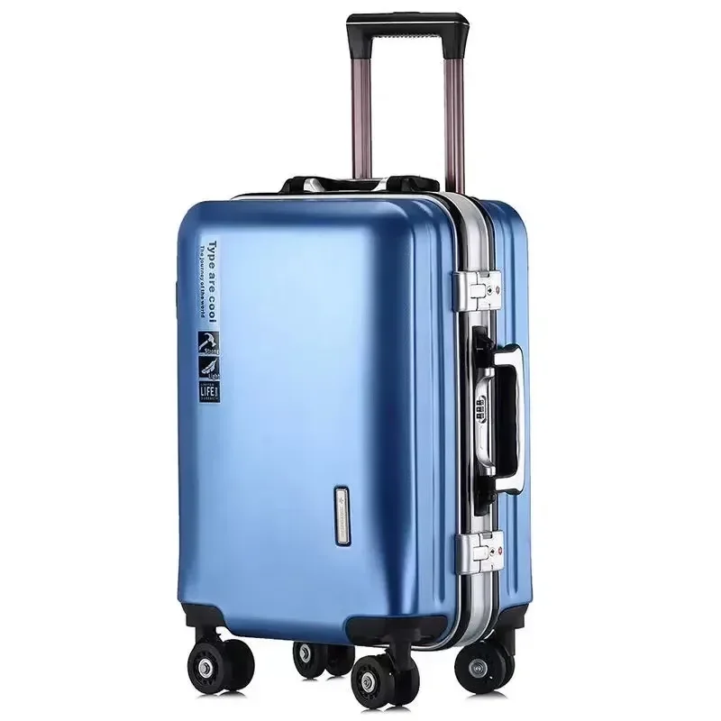 Koffer Aluminium Frame Usb Oplaadbare Bagage Rits Handbagage Tassen Cabine Koffers Reizen Rollende Wachtwoord Trolley Case