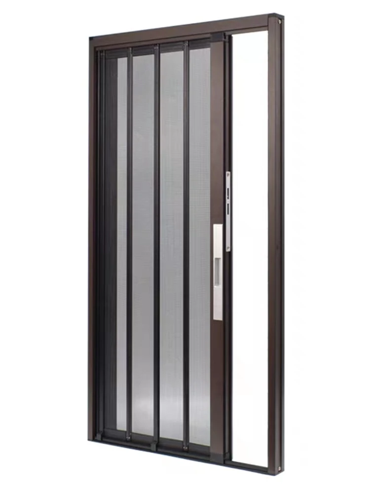 Retractable Artistic Screen Garden Door Aluminum Frame Stand Between Folding Screen