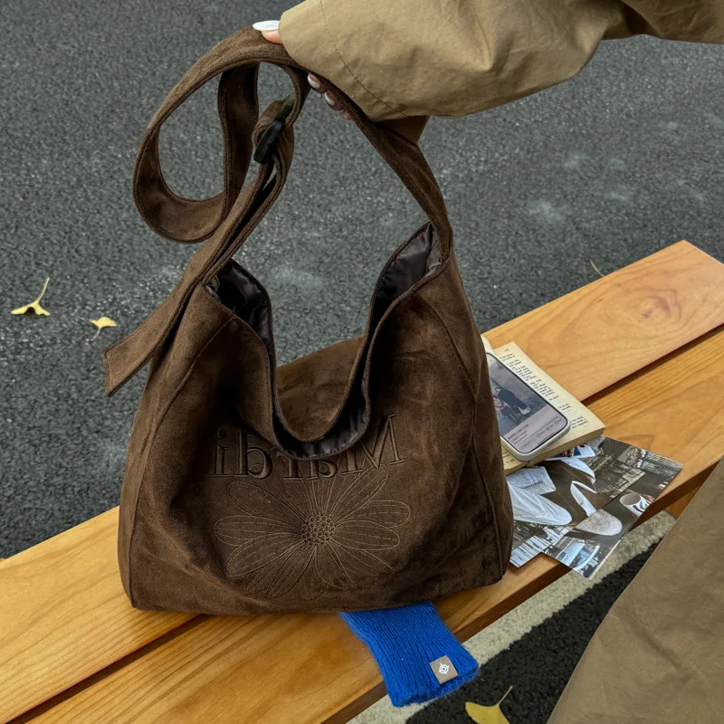 

Корейская ретро большая вместительная универсальная сумка на одно плечо для подмышек, модная высококачественная ручная сумка-ведро на одно плечо