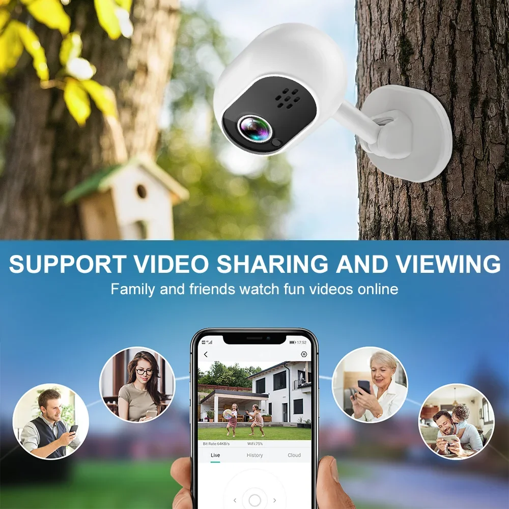 WiFi Camera Surveillance Security Baby Monitor Automatic Human Tracking Cam 2-Way Audio Night Vision Indoor Video Camera