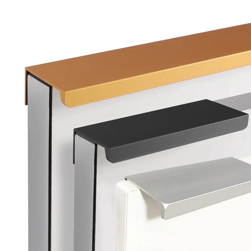 Edelstahl-Knöpfe für Küchenschränke, Möbelbeschläge, Schrankgriffe, Schreibtisch- und Schubladenknöpfe, Schwarz, Silber, Orange, Gold, versteckte Griffe