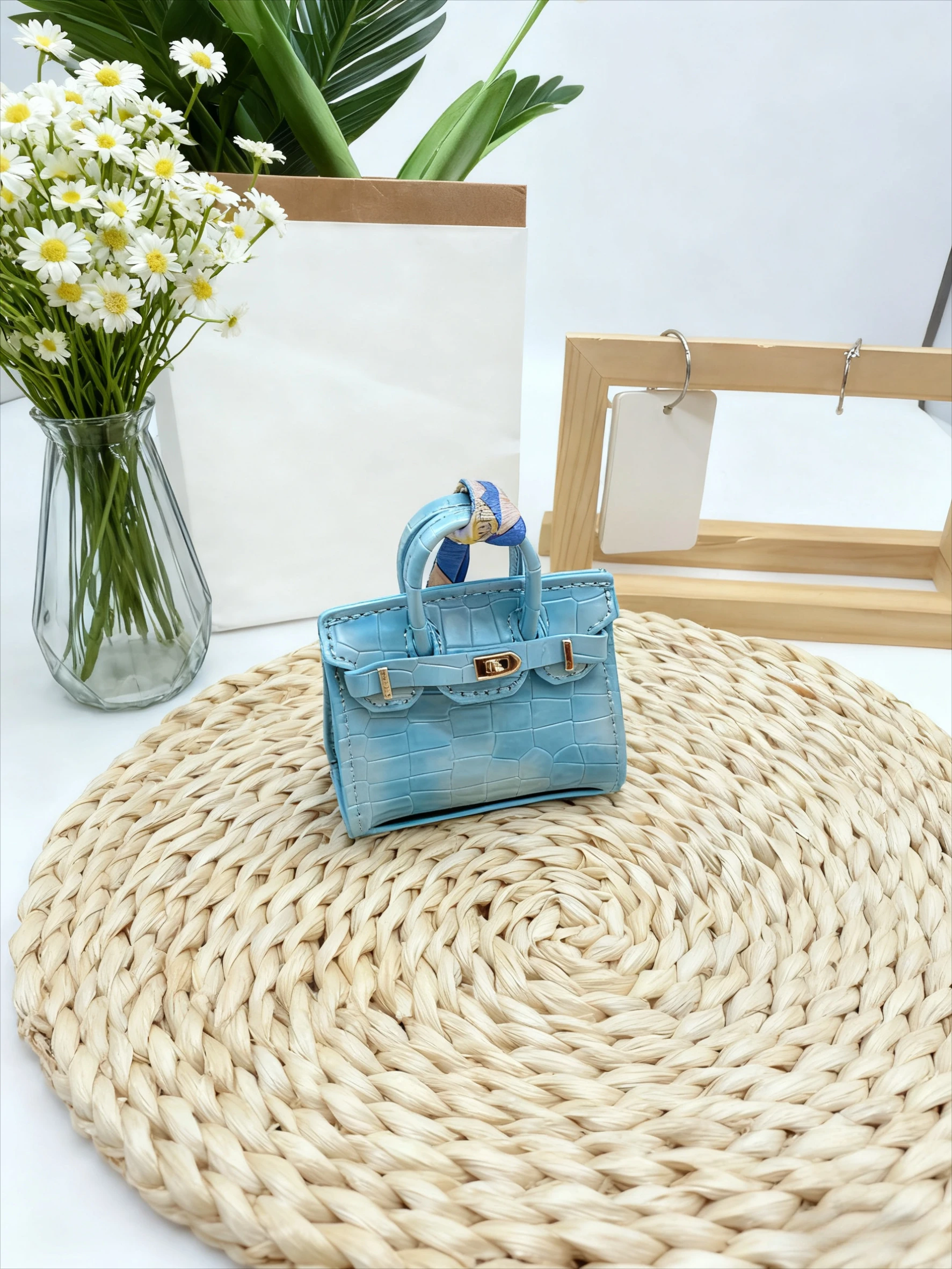New mini shaped crocodile pattern small bag pendant accessory, cute earphone bag