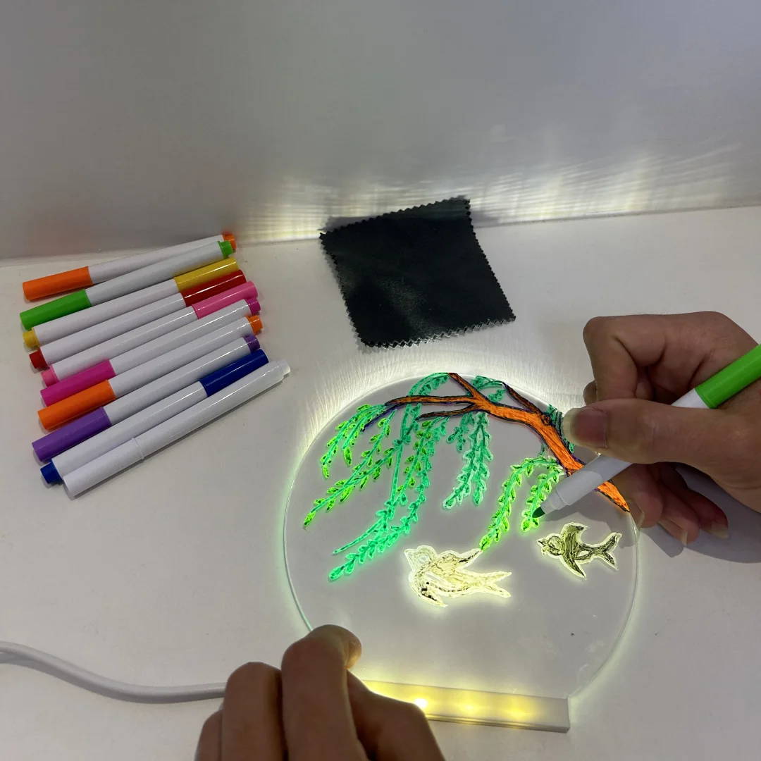 لوحة متوهجة لوحة رسائل عرض سطح المكتب stand0 لوحة الكتابة على الجدران #3