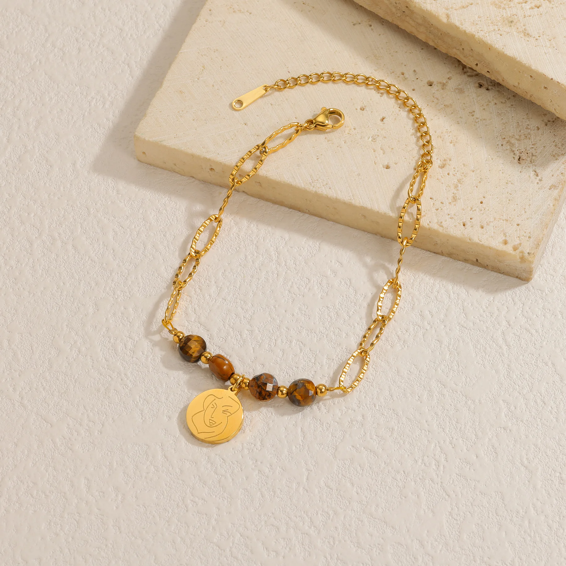 Atoztide موضة بسيطة حبل بني سوار للنساء الفولاذ المقاوم للصدأ متعددة نمط الكرز الشمس ستار سحر سوار مجوهرات هدية