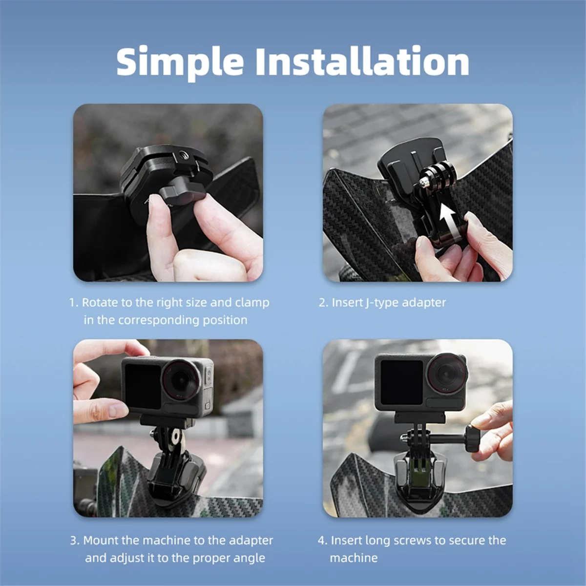 

M86K Motorcycle Windshield Mounting Clamp Mount for 13 / Action 5 Pro / Pocket 3 / GO 3S Action Camera Accessories