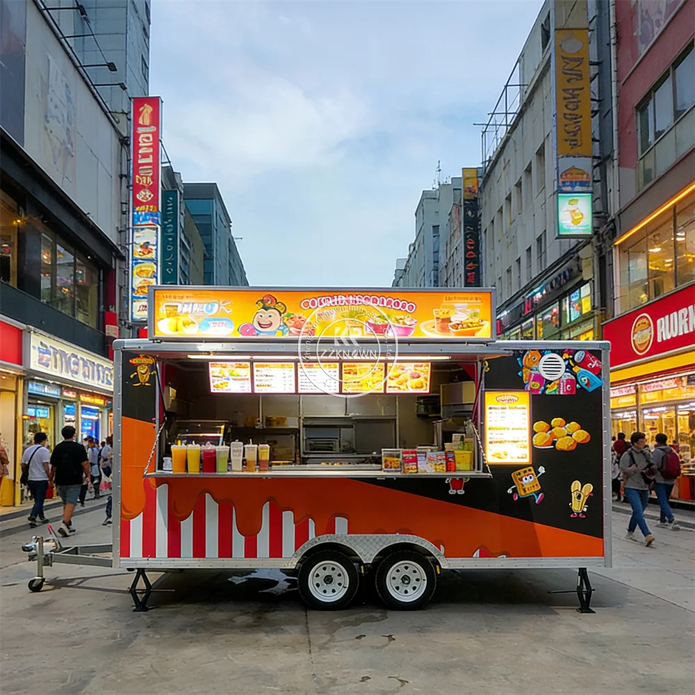 

Professional Waffle Dessert Food Truck Mobile Snack Catering Trailer Portable Food Trailer for Outdoor Festival Catering