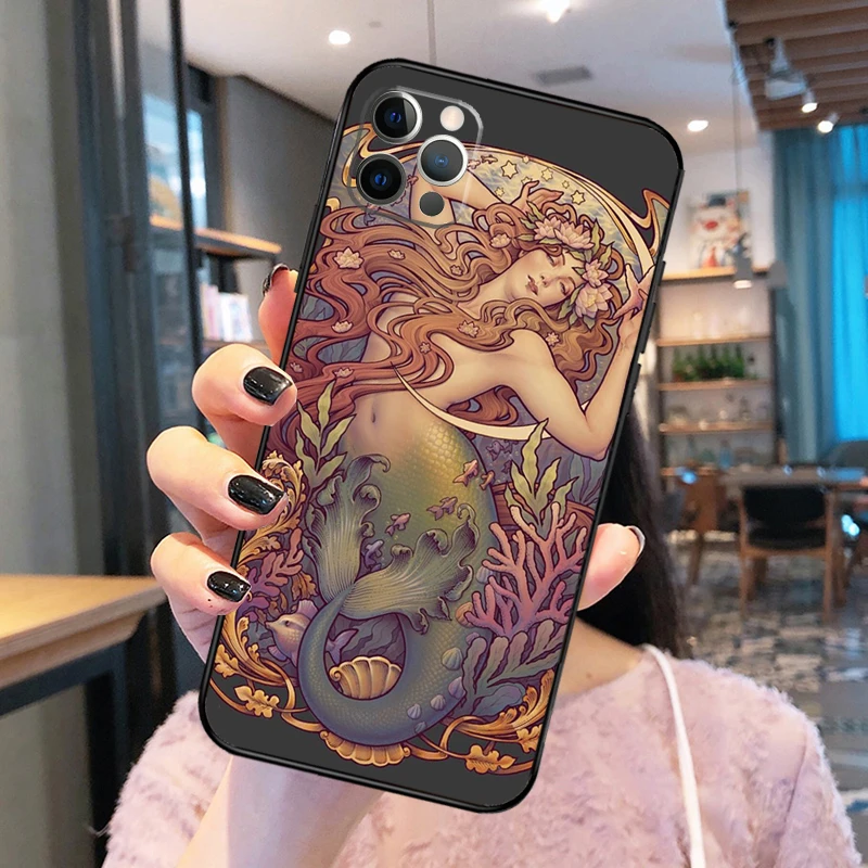 Alphonse Maria Mucha funda de teléfono para iPhone 13 Pro Max X XR XS Max Plus 11 12 14 15 16 Pro Max