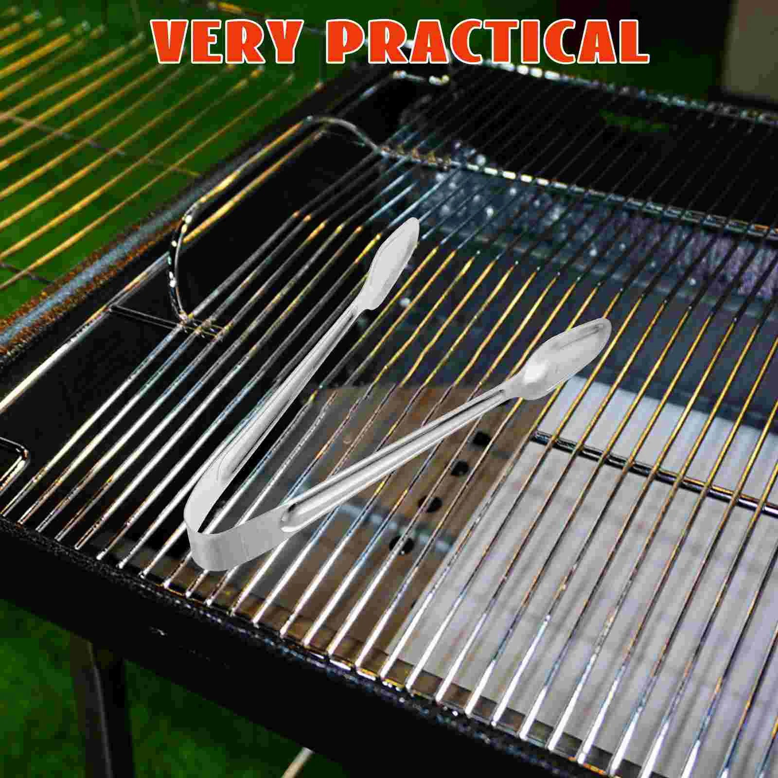 BBQ Food Tongs for Grill Grilling Outdoor Serving Stainless Steel Multifunctional Long Barbecue Camping Cooking Utensils