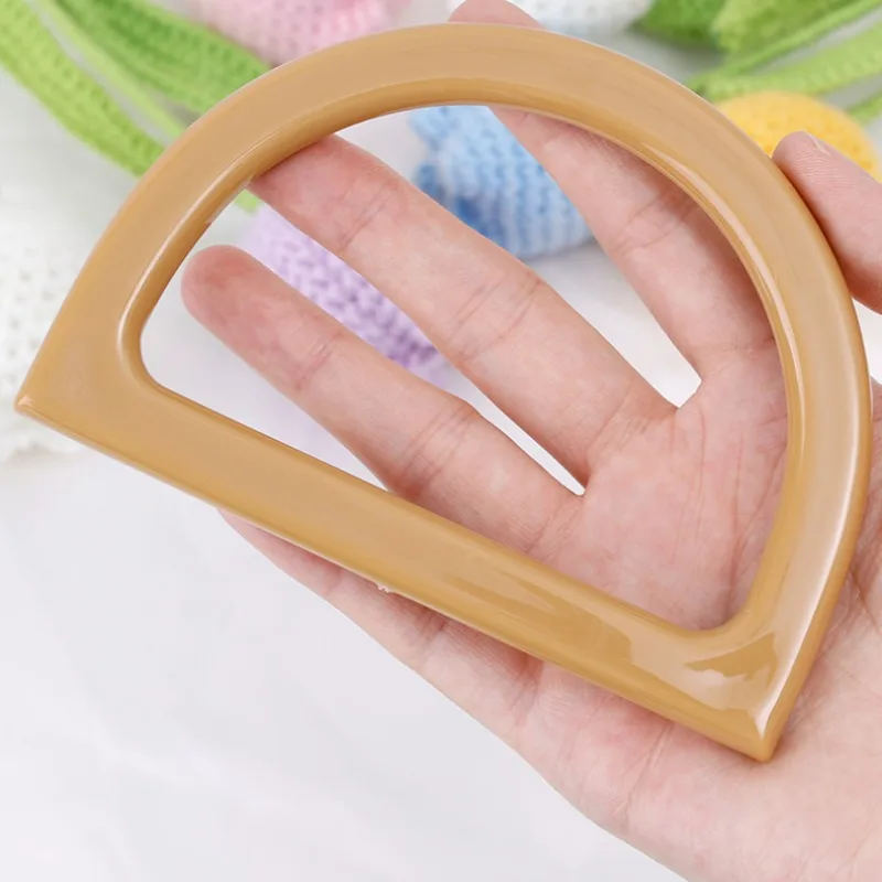 DIY Smooth Bag Handle Unisex Handbag Simple Hand Grip Luggage Semicircle Shape Resin Handle Wear-resistant Bag Parts Accessories