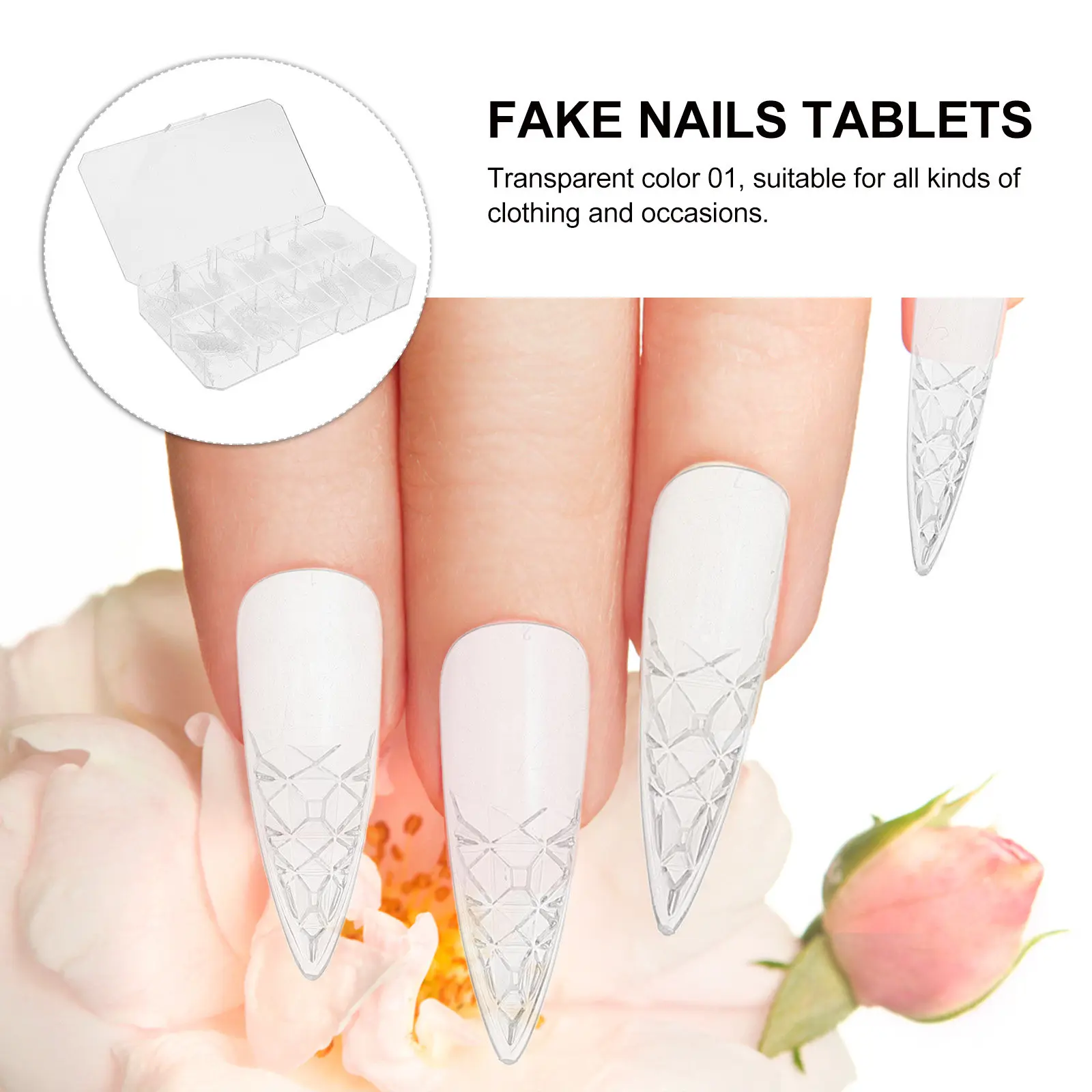 

120 шт. накладных ногтей с полным покрытием, прозрачные, для домашнего использования, салонов красоты, DIY маникюра и нейл-арта