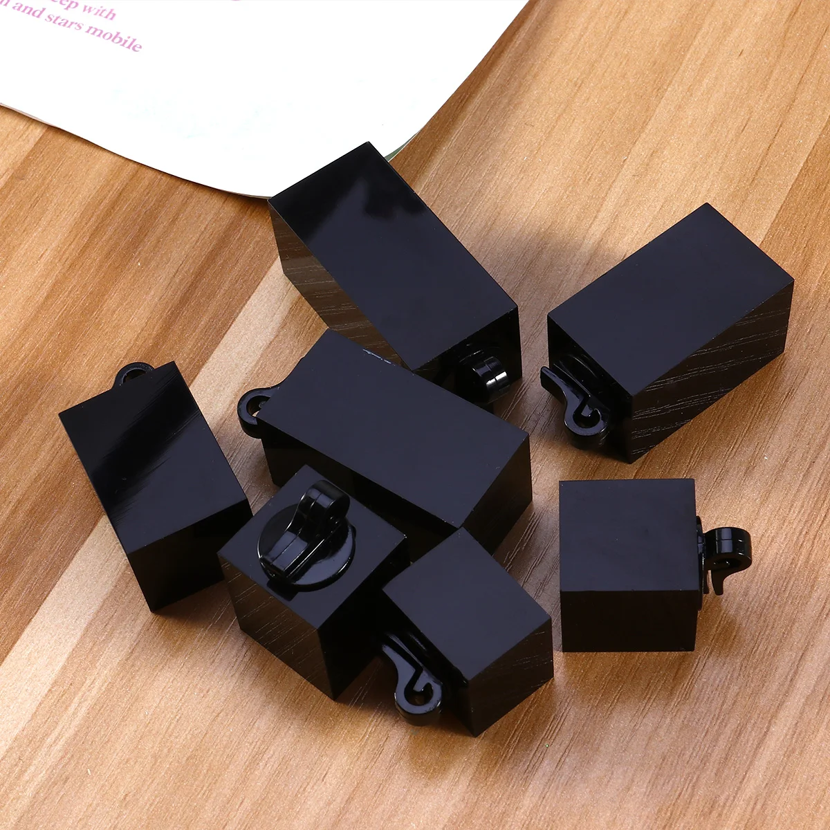 

7pcs Acrylic Rings Display Holder Transparent Jewelry Stand Ring Art Prop Black Durable Organic Glass Display For Retail Store