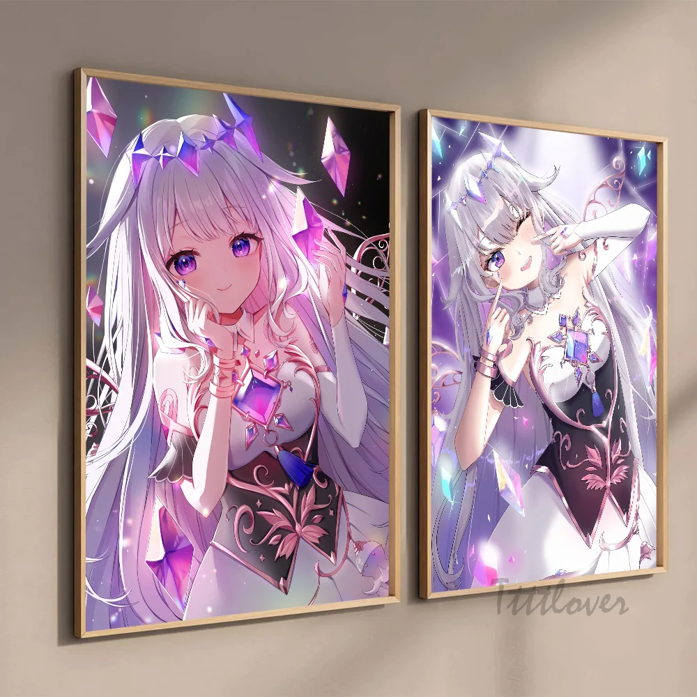 Koseki Bijou Anime Girl Hololive Poster Stickers Art Wall Murals Decor Game Room Decor Gifts HD Painting