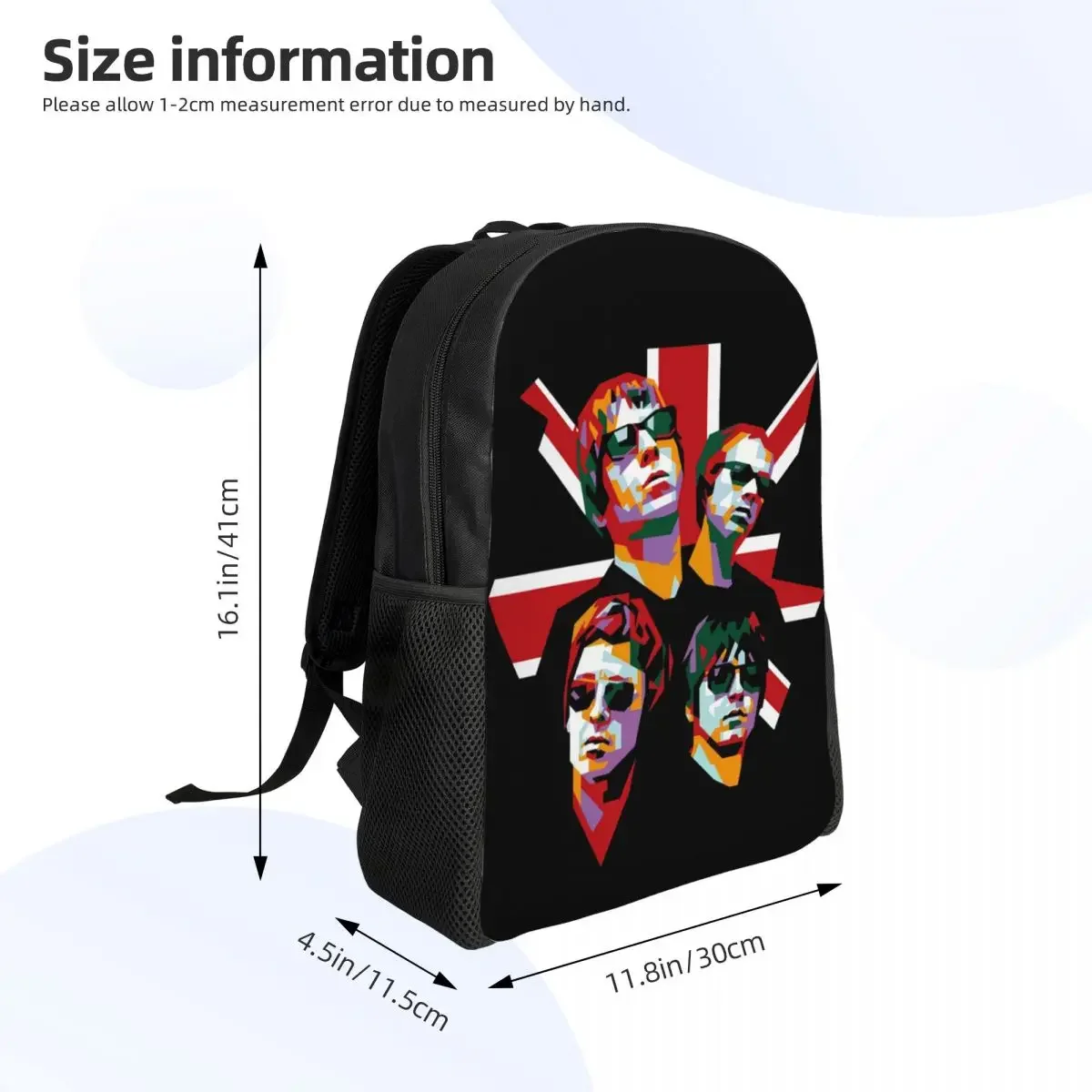 Custom Oasis Heavy British Backpacks for Women Men Waterproof College School Bag Print Bookbag