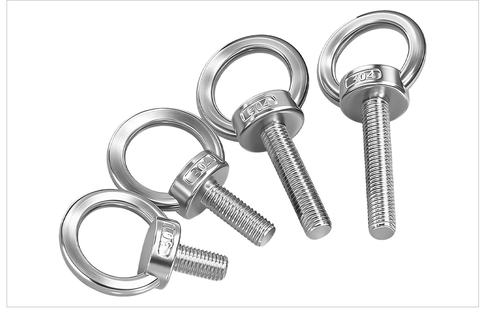 304 Edelstahl Hebeösenbolzen M3 M4 M5 M6 M8 M10 M12 M14 M16 M18 | DIN580 Geschmiedeter Augenschraubenschlüssel für Hebe- und Riggingzwecke – Detail 8