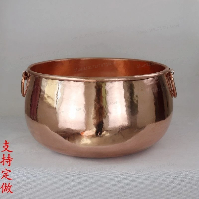 For Hu Spicy Soup Copper Pot Thickened Pure Handmade Drum Pot Purple Copper Stew Soup