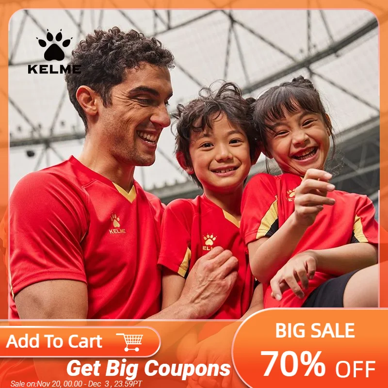 

KELME Children's Football Suit Boys Short-Sleeved Ball Uniform Primary School Students Team Custom Training 8251ZB3002