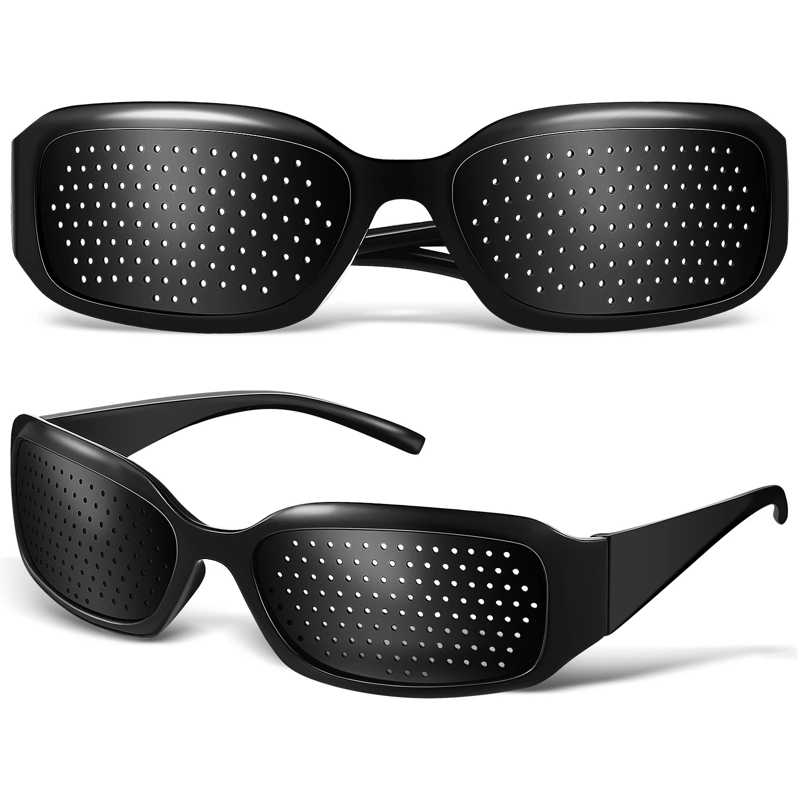 2 Pcs Correction Pinhole Glasses Wire Mesh Safety Improvement Eyeglasses