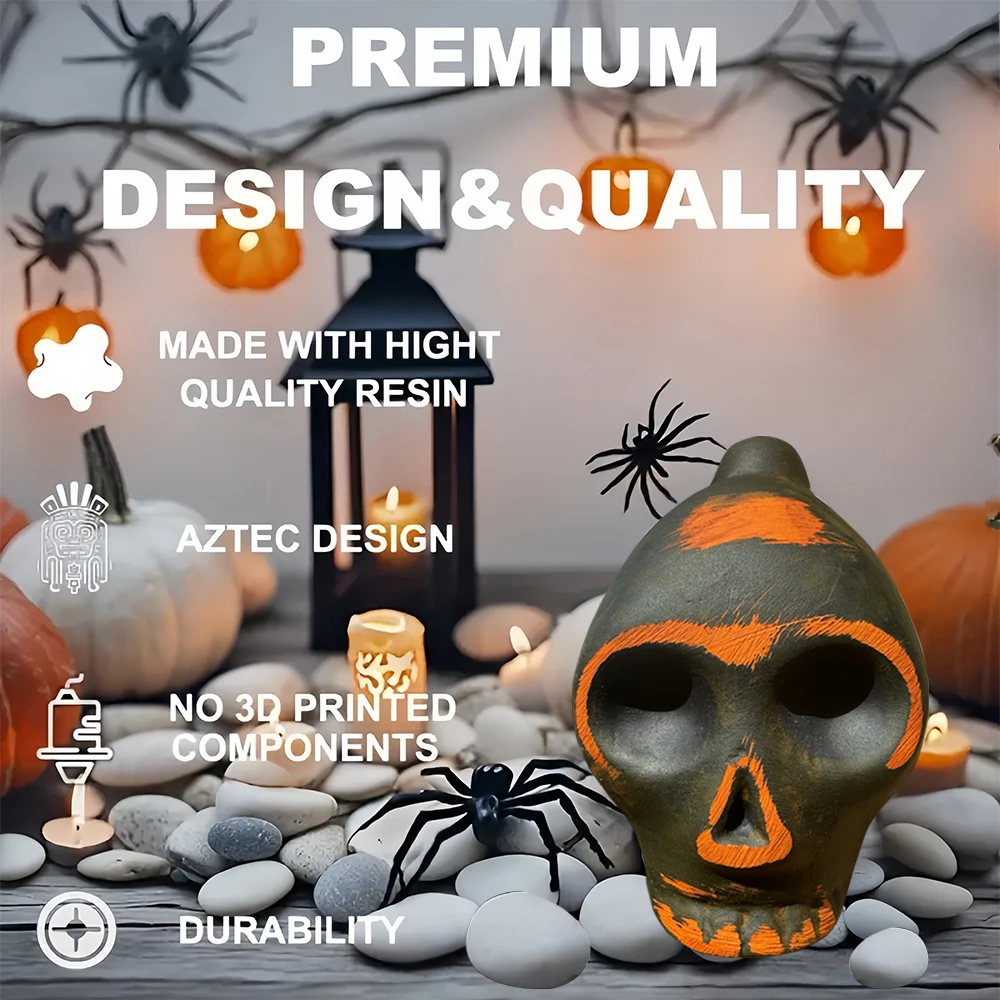 Screaming Aztec Death Whistle Unstressful Pranks for Halloween Prank Horror Party Essential - Painted Skull