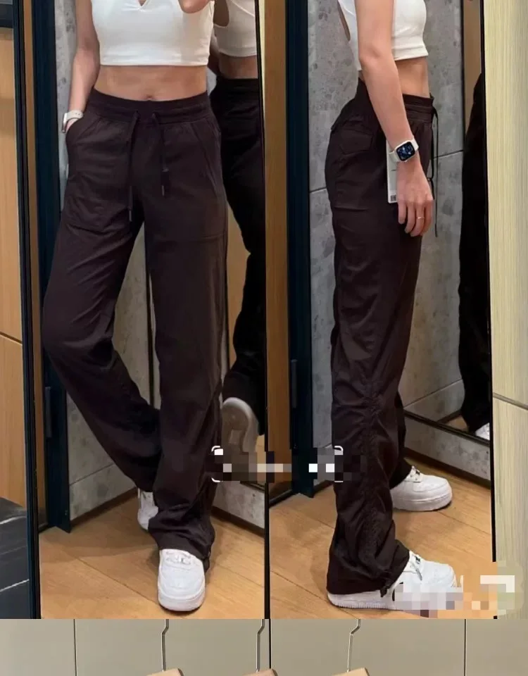 Women Sport Comfortable  Mid Waist Nine Pants Length Comfortable Casual Slimming Fitness Workout Yoga No Pockets Cargo Pants