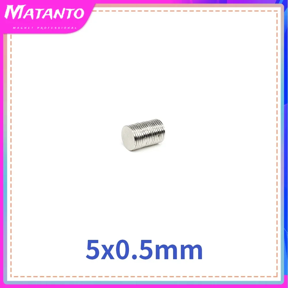 

100/200/500/1000/2000Pcs 5x0.5mm Thick Magnet Powerful Magnetic Small Round Rare Earth Magnets Search Magnets