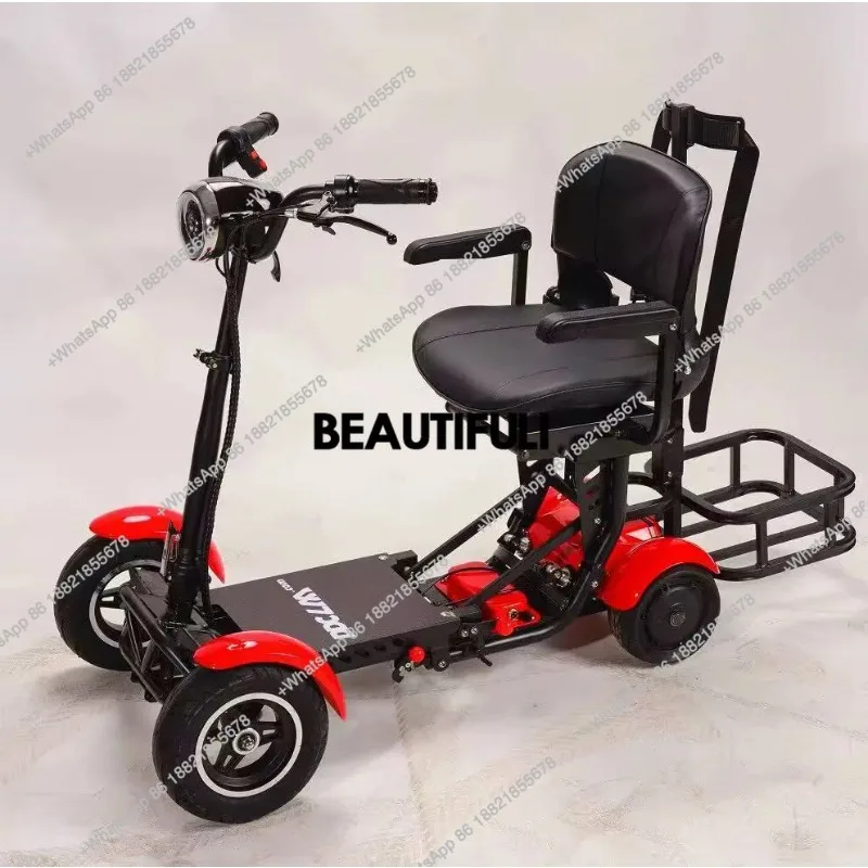 Factory Hot Selling Fashion Design Lightweight Foldable 4 Wheel Electric Mobility Scooter for Seniors and Elderly Travel with Ba