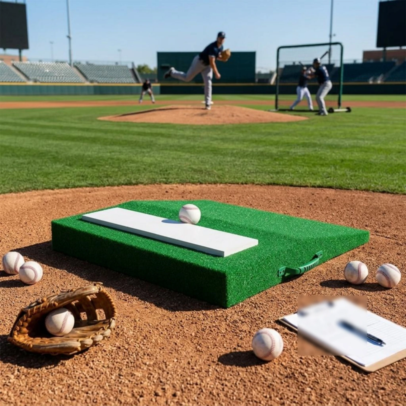 

Portable Mound Pad Waterproof Portable Pitching Mound Turf Pitching Pad Corrosion-Resistant Sports Training Foam-Like