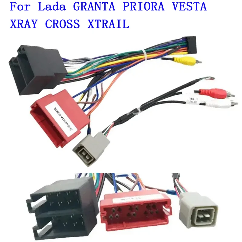 

Car 16pin Wiring Harness Adapter Decoder Android Radio Power Cable For Lada Vesta 2006-2016 car Radio Wiring Harness