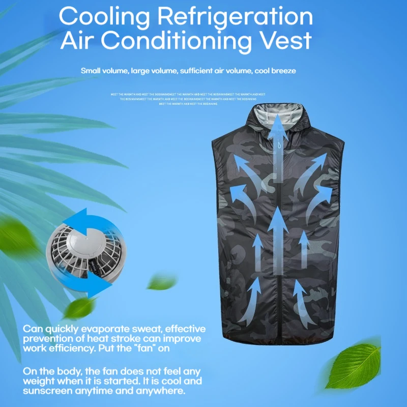 New Summer Outdoor Fan Cooling Sunscreen Vest Male and Female Same Style Smart Fan Cooling Charging Vest Work Clothes