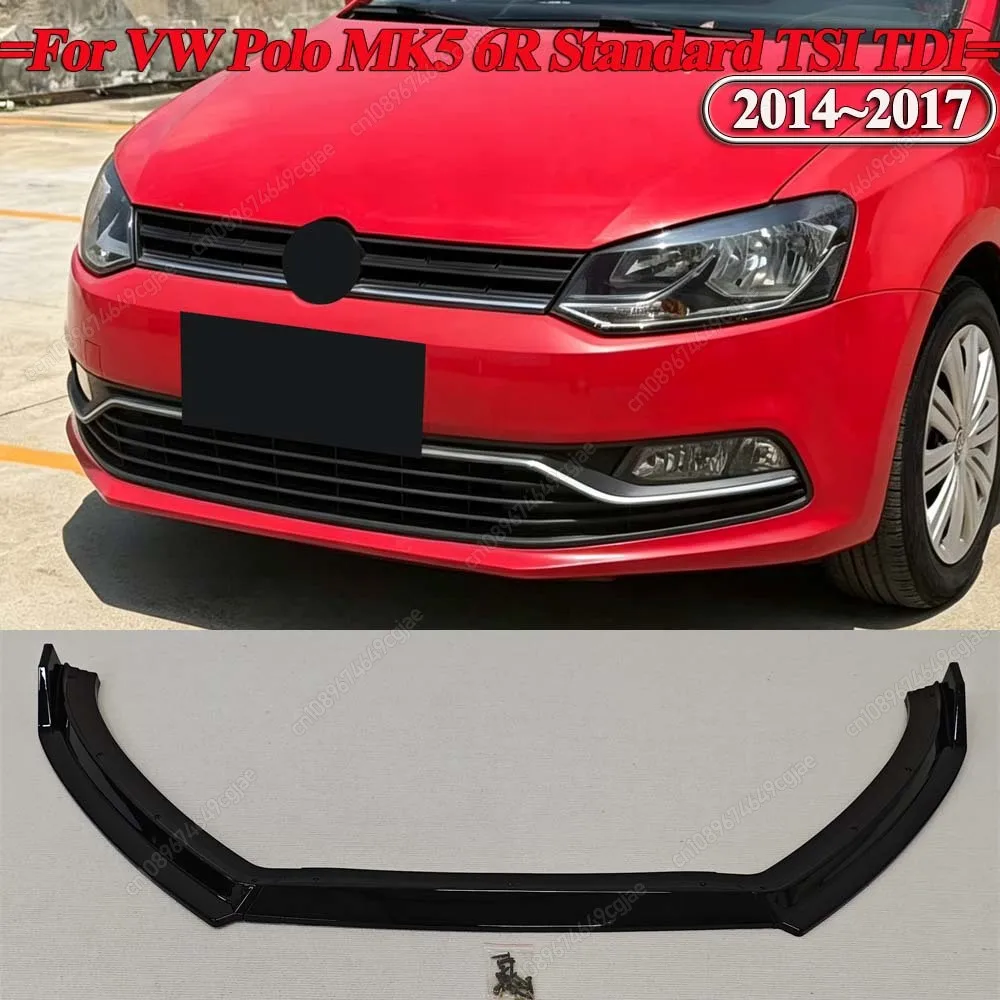 For VW Polo MK5 6R TSI TDI Standard 2009-2017 & MK6 TSI TDI 2017-2021 Body Kit Front Bumper Lip Spoiler Splitter Diffuser Tuning