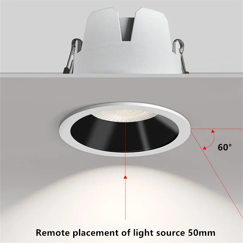 CRI 98 OSRAM Chip Embedded Dimmable LED Downlights 7W9W12W15W20W24W30W36W Anti Glare COB Ceiling Lamp Spot Lights AC90-260V