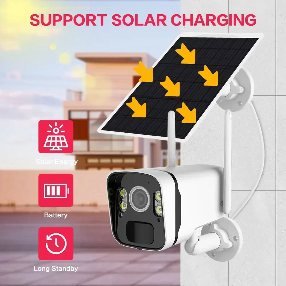 5MP IP EseeCloud WIFI Solar Camera PIR Human Detection Outdoor Security Surveillance Integrated Battery CCTV Video IP Cameras