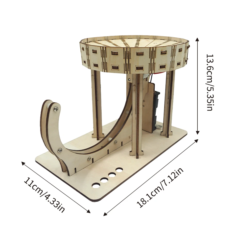 نموذج خشبي لتشغيل الرخام الميكانيكي من OUZEY، مجموعة أدوات السفينة الدوارة لتقوم بها بنفسك، هدية تحدي إبداعية لـ STEM للأطفال